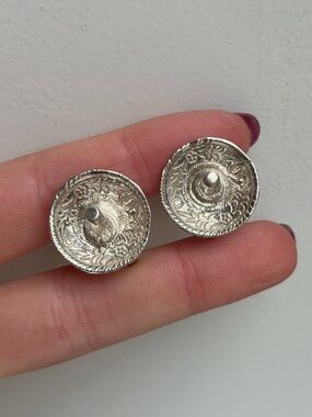 Vintage Taxco Sterling Silver Sombrero Hat Screw Earrings